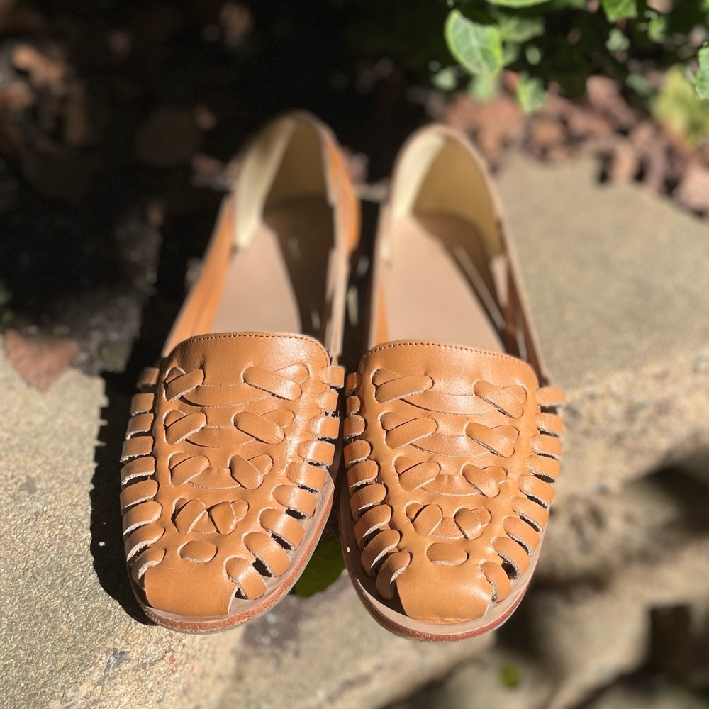 Nisolo Tan Huarache Leather Slip-On Sandals